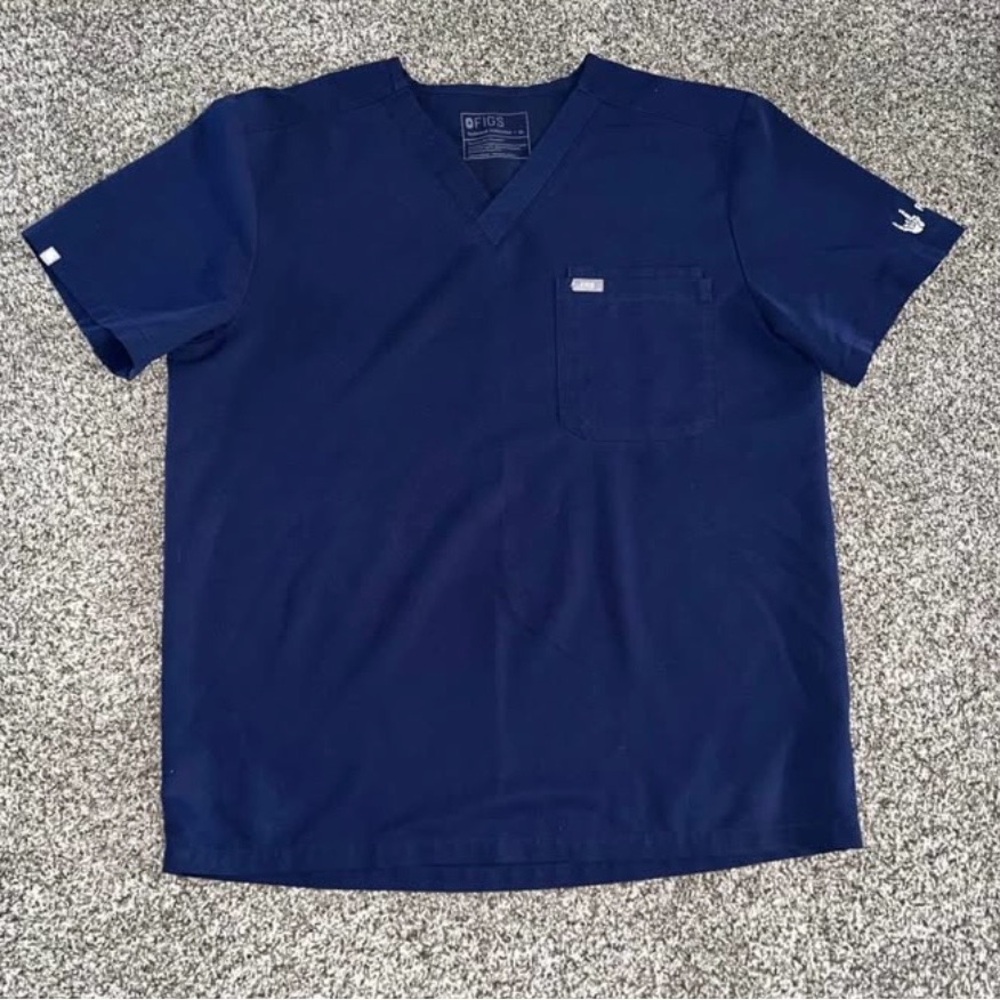 Navy Blue FIGS scrub top